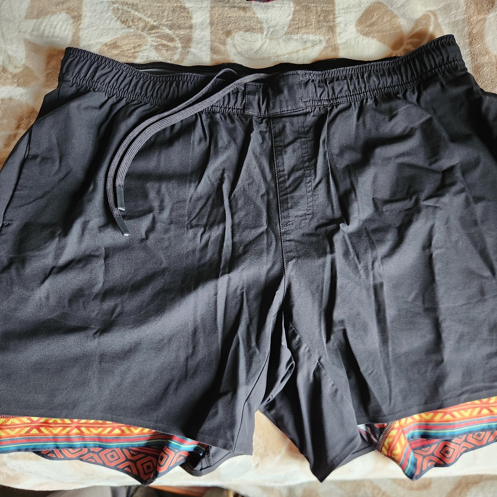 WOWIE Black Swim Shorts with Colorful Trim